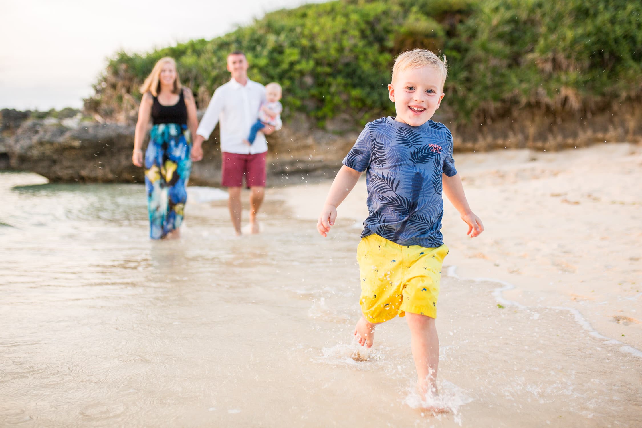 Fun, stress free family photos with Alison Bell, Photographer on the beach in Okinawa, Japan.