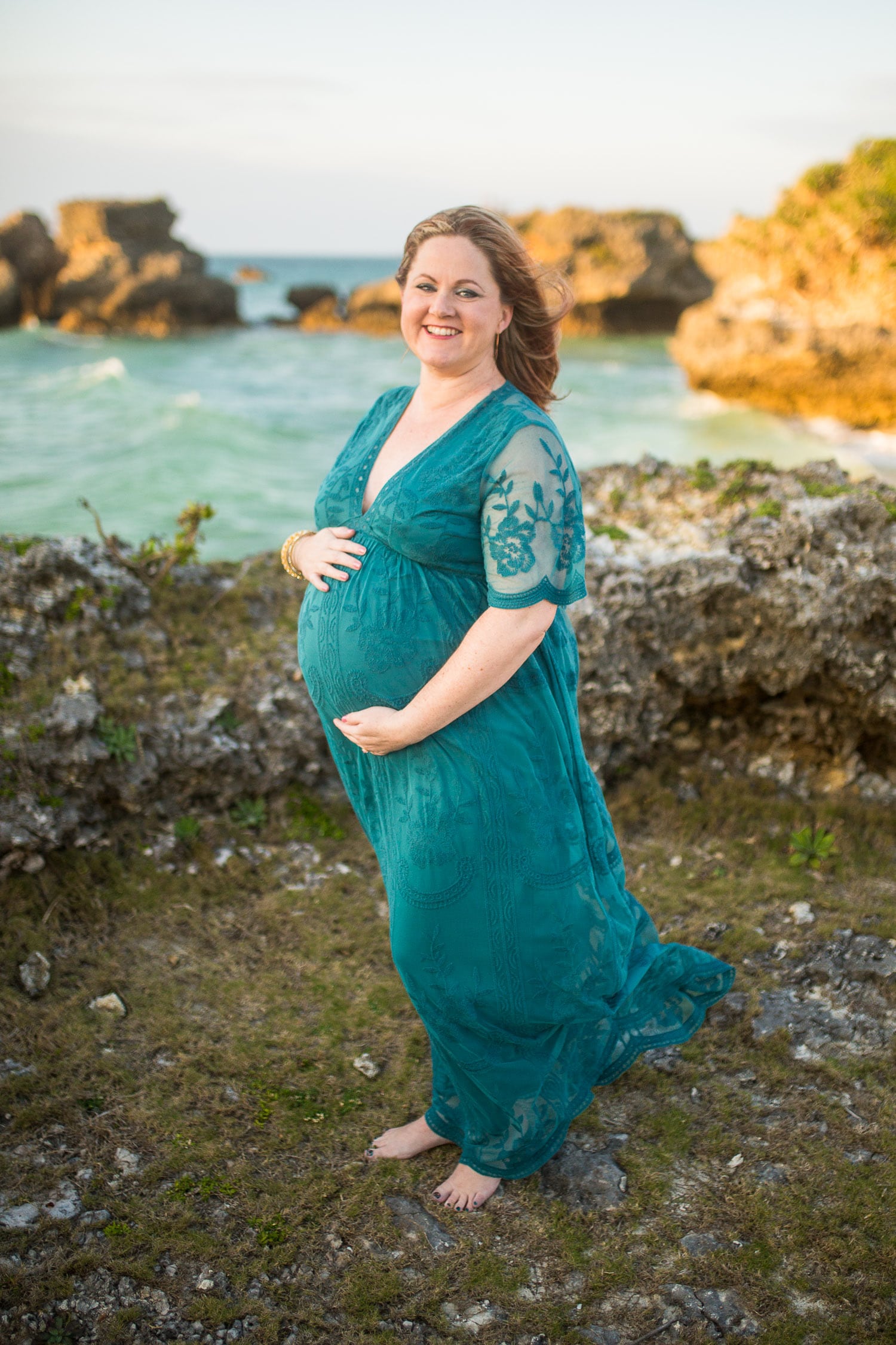 Maternity pregnancy photos on the beach in Okinawa Japan by Alison Bell Photographer.