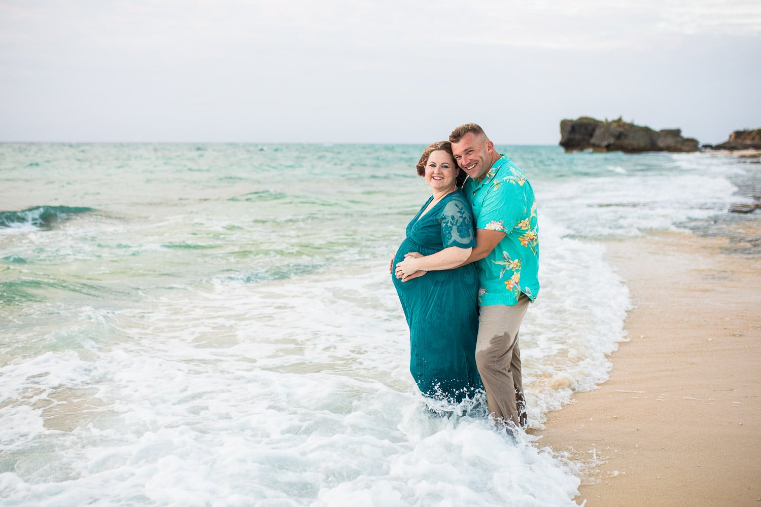 Maternity pregnancy photos on the beach in Okinawa Japan by Alison Bell Photographer.