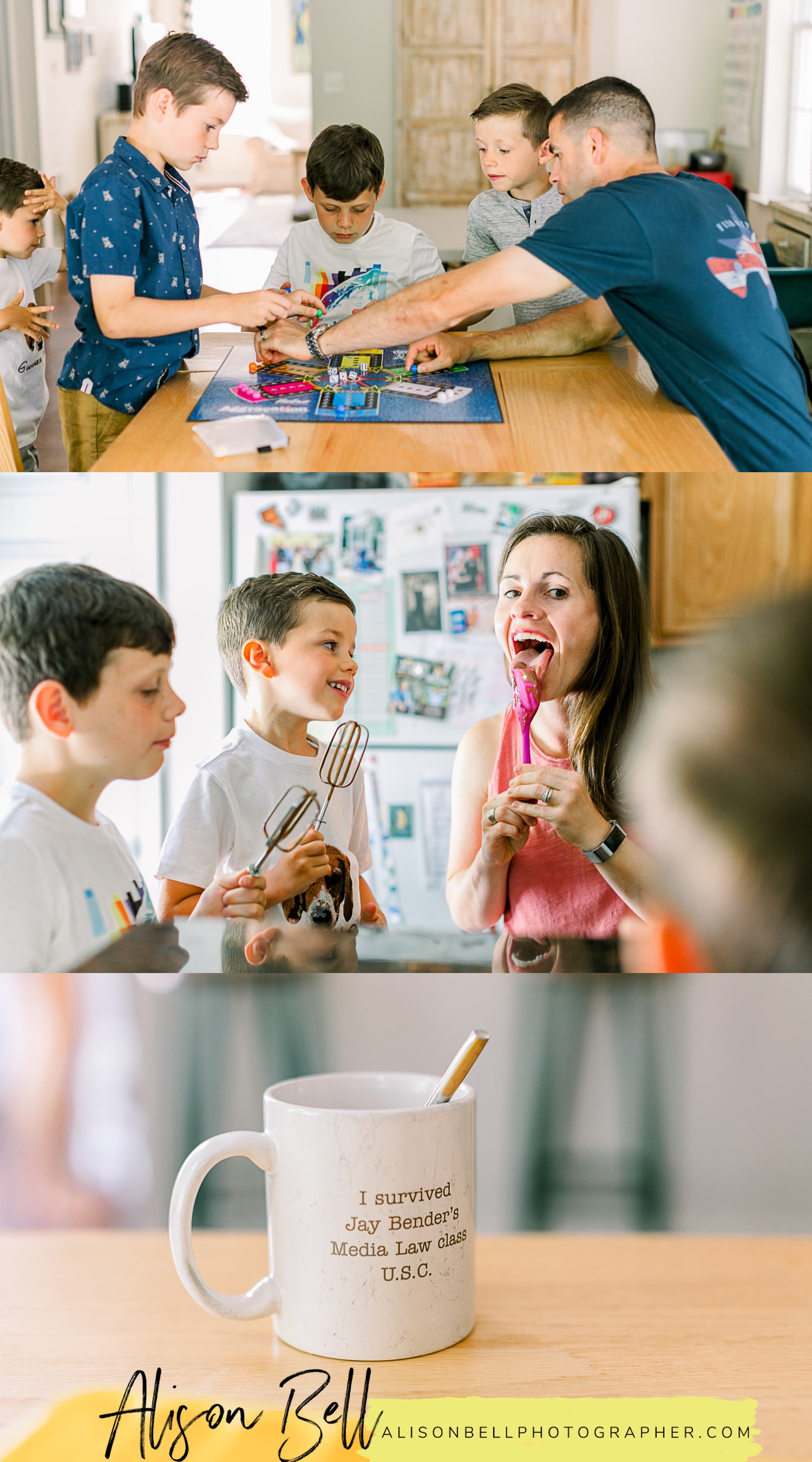 Family of 6 in home lifestyle photography session
