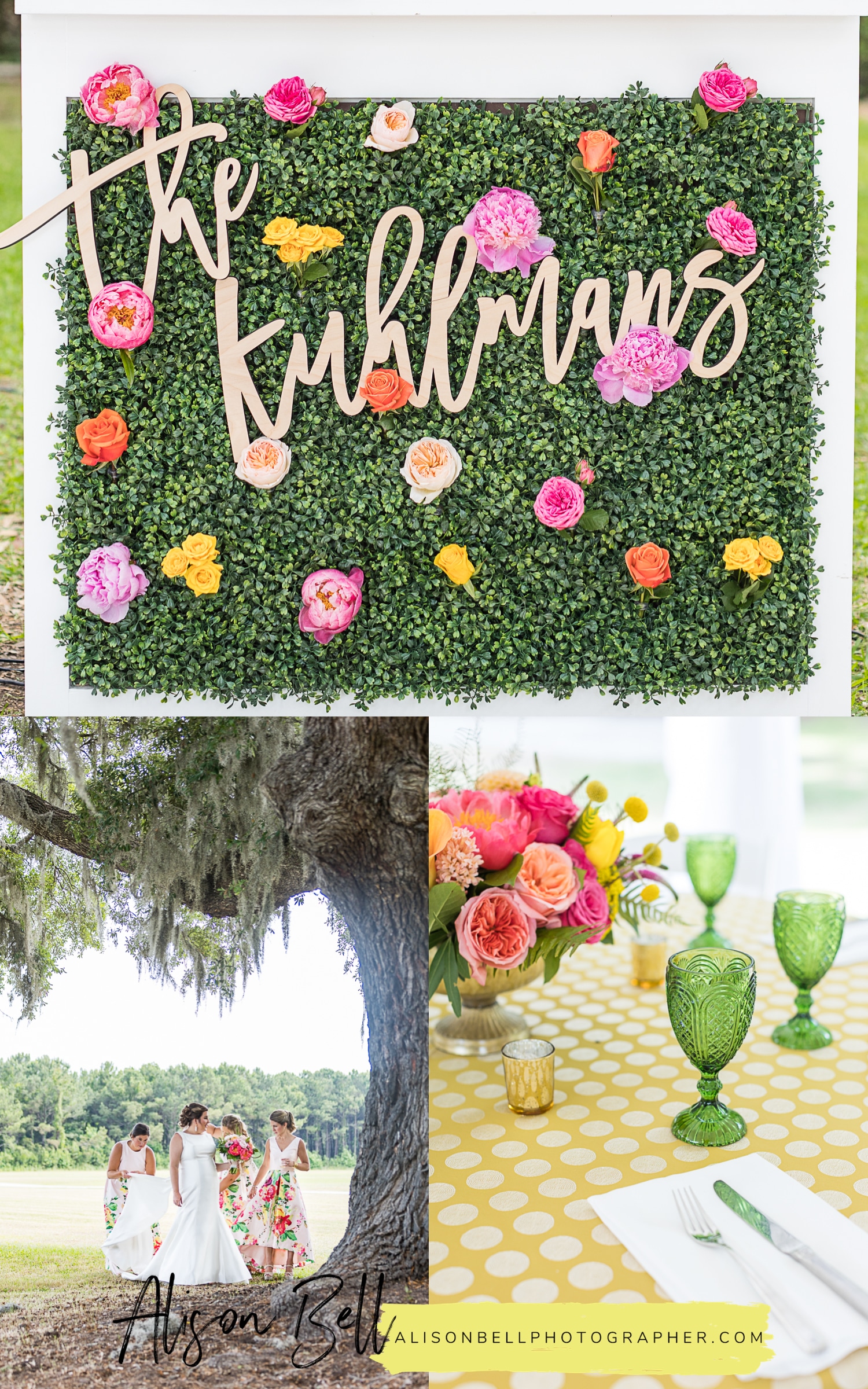Outdoor Lowcountry SC wedding on Johns Island at Wingate Place with live oaks