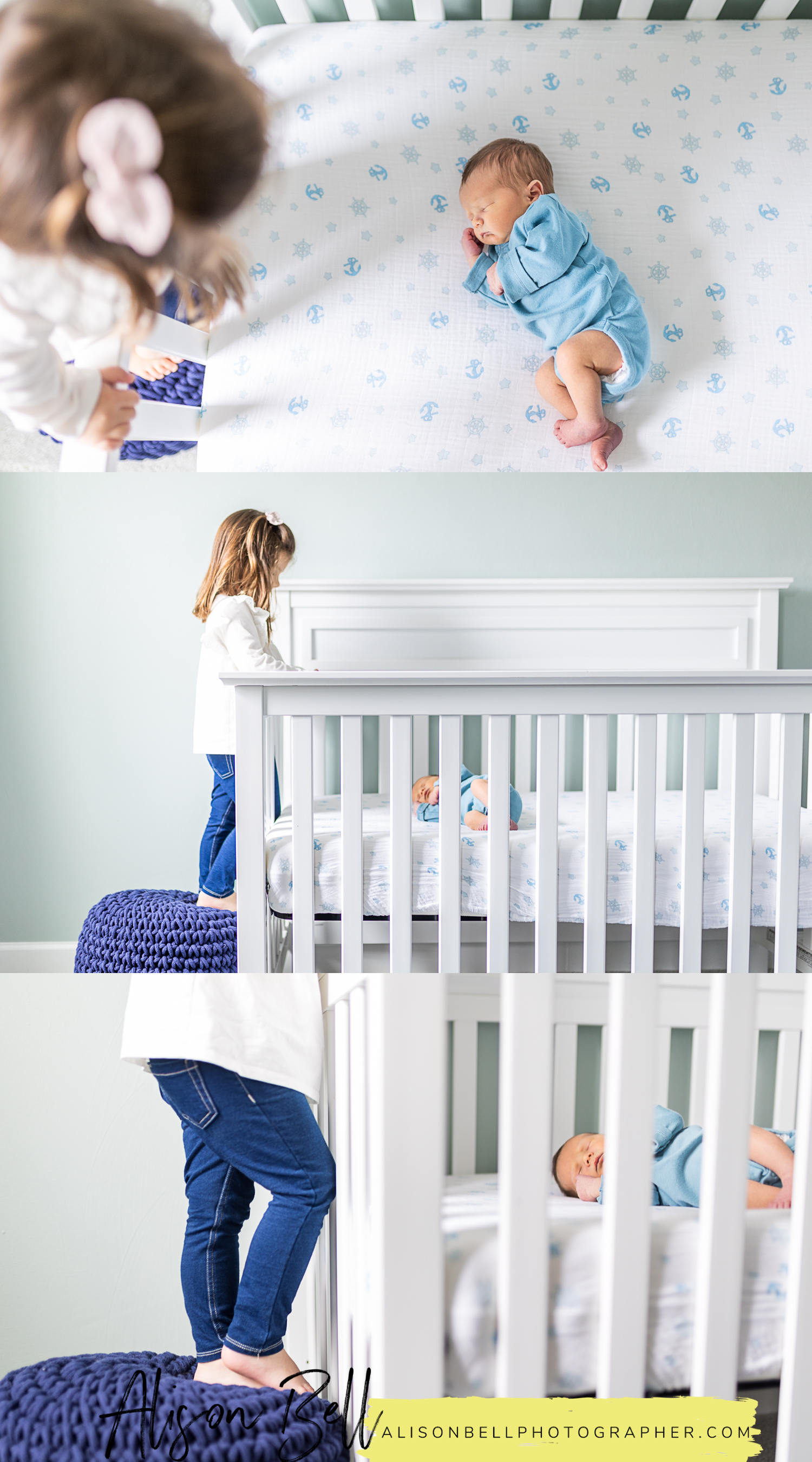 Newborn photos in client nursery