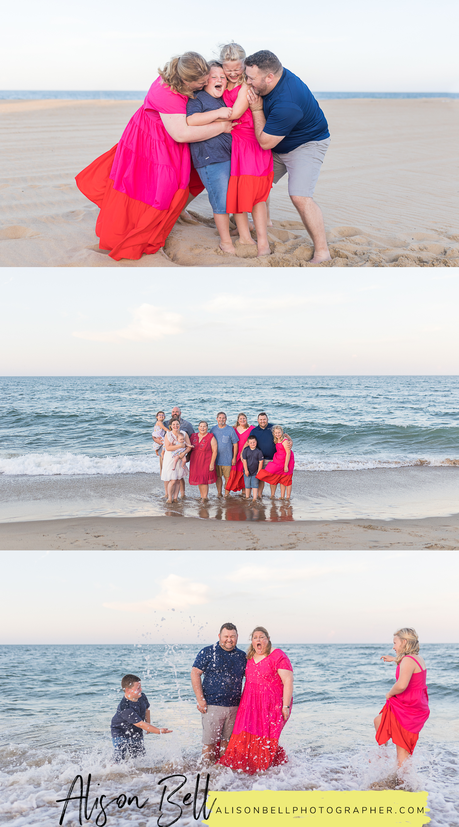 Extended family photo session on the beach by Alison Bell, Photographer