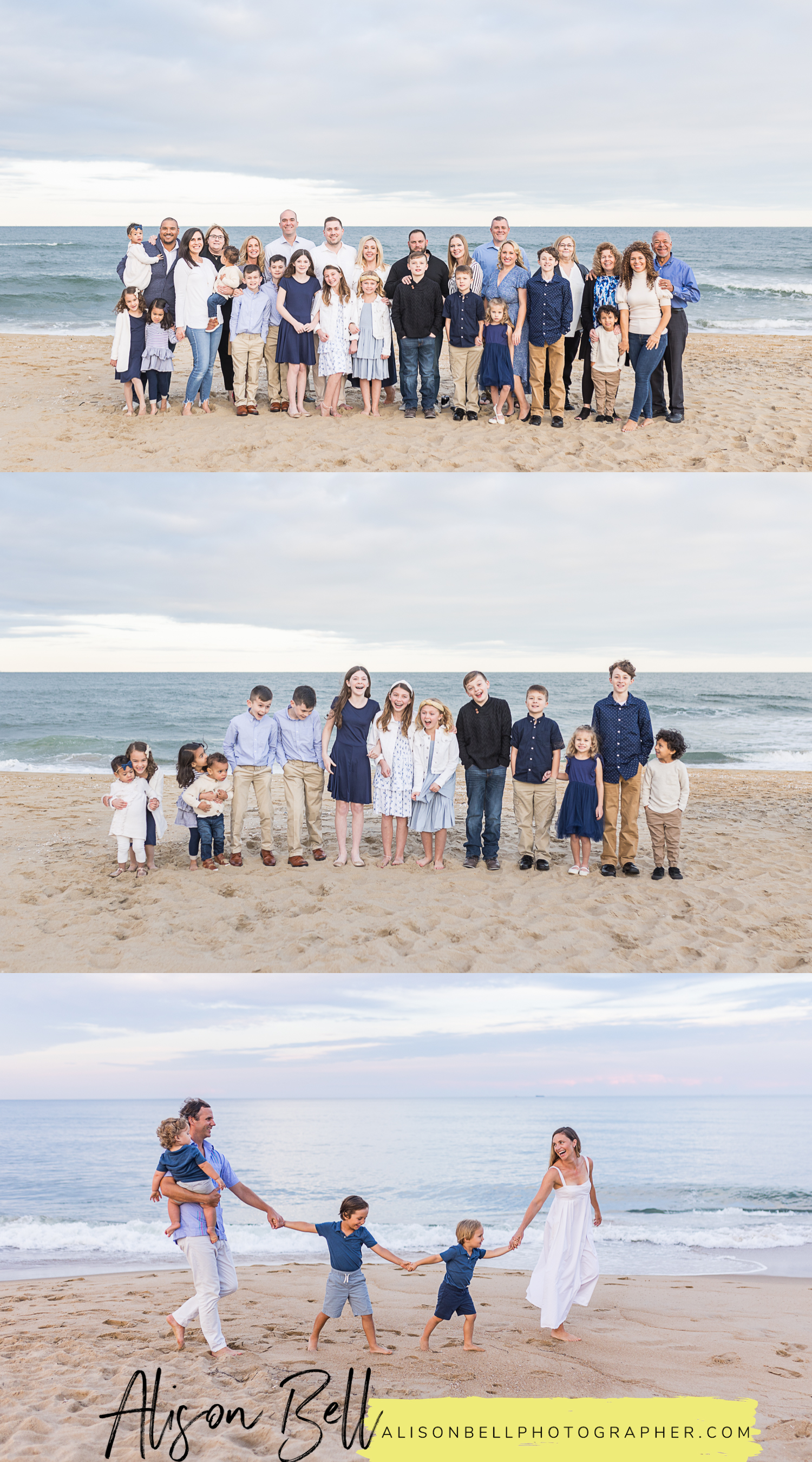 Extended family photo session on the beach by Alison Bell, Photographer