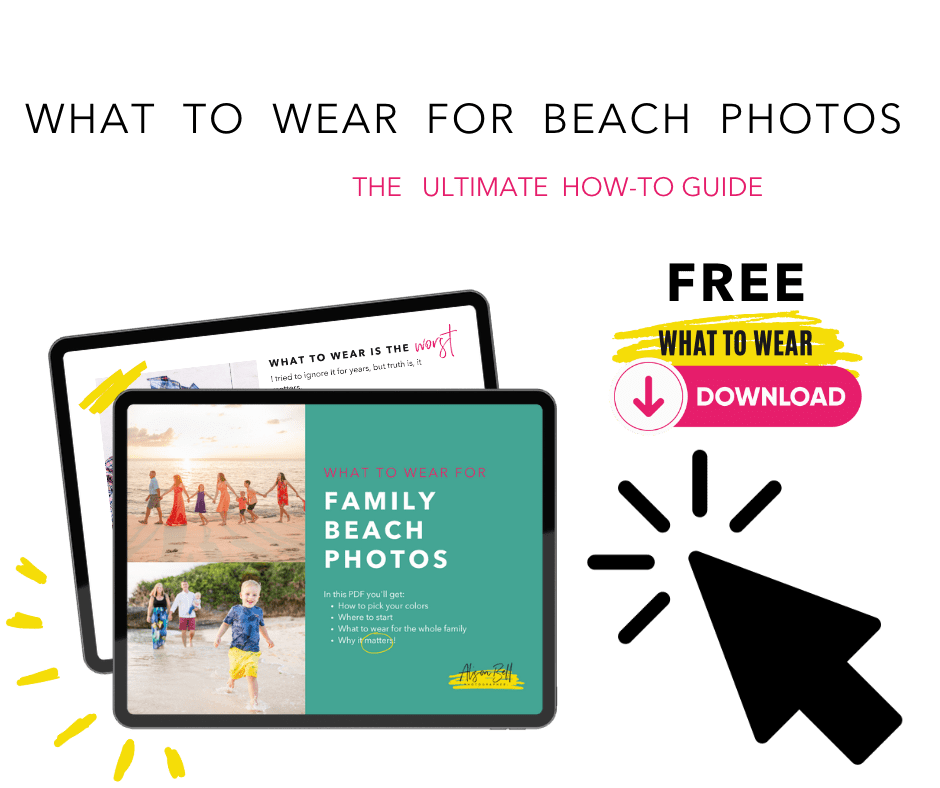 What to wear for Beach photos FREE guide by Alison Bell, photographer