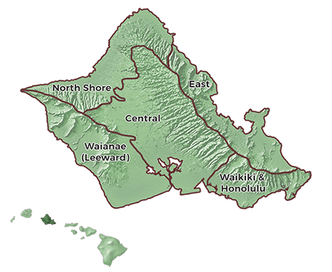 Basic geography of Oahu, Hawaii