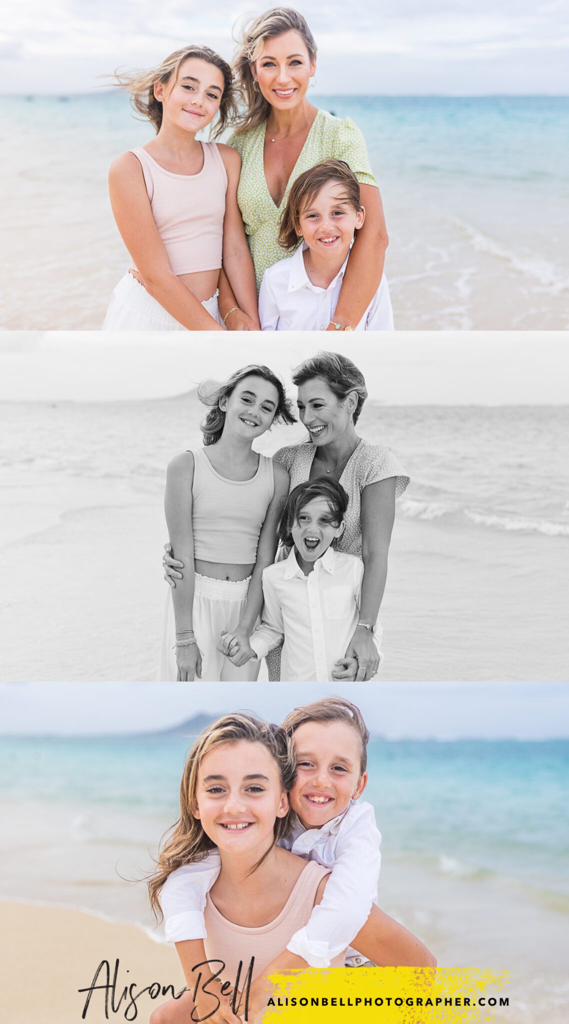 Oahu photographer mini session at Lanikai Beach by Alison Bell, Photographer