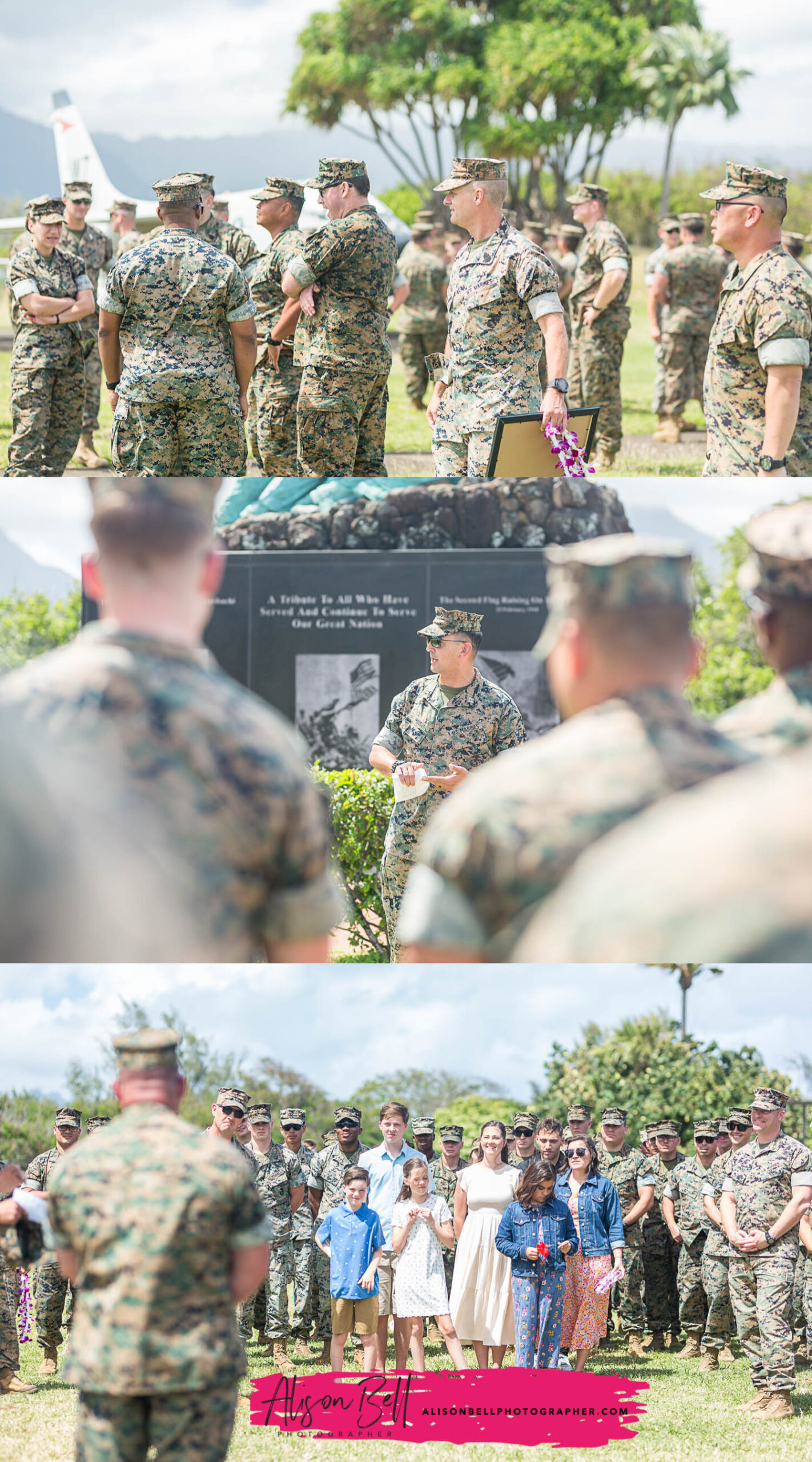 USMC pinning iwajima memorial