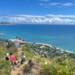 things to do in kailua LANIKAI pillbox hike. view looking down on the first pillbox, looking north