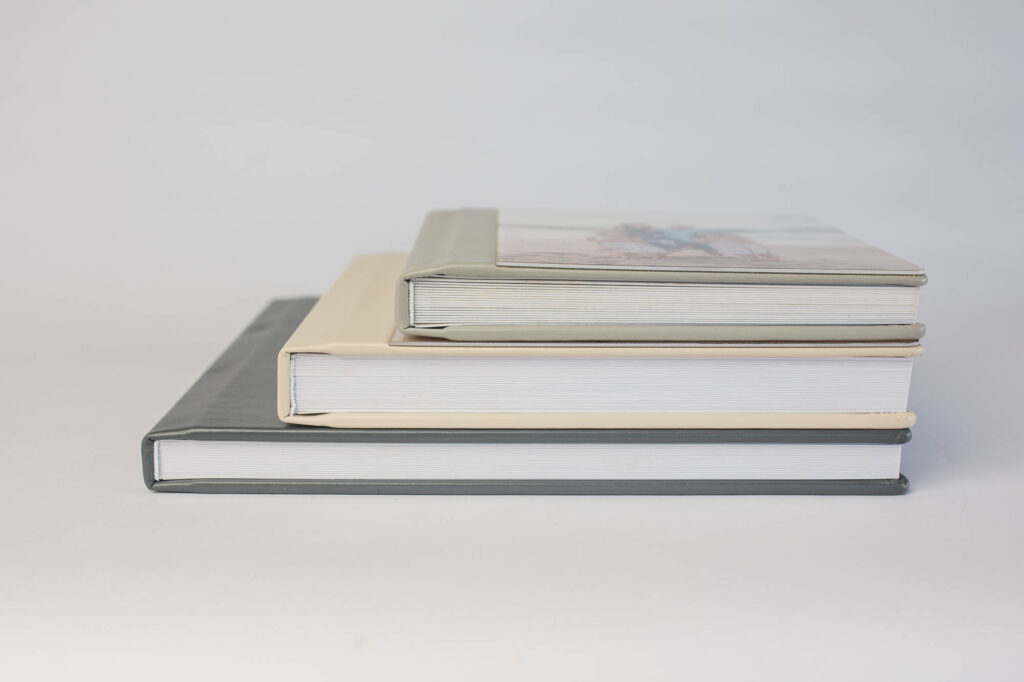 family heirloom photo album in three sizes from Alison Bell, photographer: 12, 10 and 8 inches