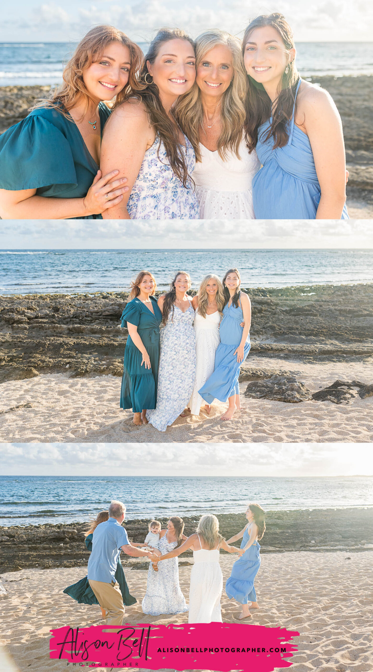 family and sisters photos on Oahu’s north shore taken at Turtle Bay Resort by Ritz Carlton by Alison Bell, photographer alisonbellphotographer.com